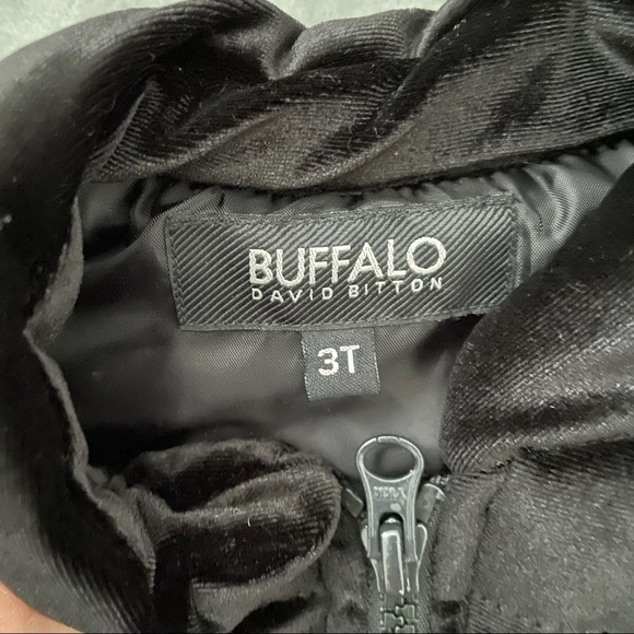 Buffalo David Bitton Black Plush Puffer Vest Toddler 3T Quilted Heart Zip - Picture 4 of 7